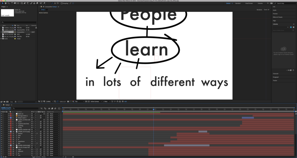 Adobe After Effects Kinetic Type Work Process